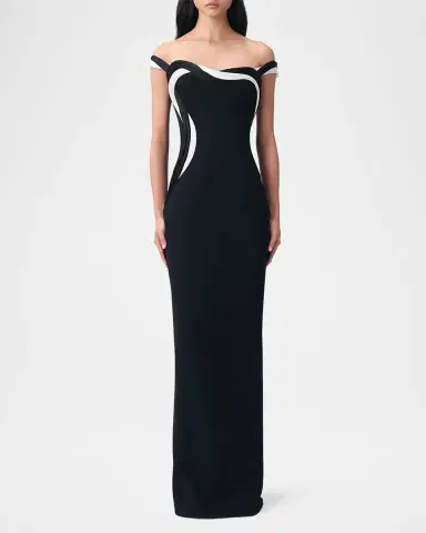 Gaurav Gupta Orbital Interplay Off-Shoulder Column Gown | Thumbnail 5