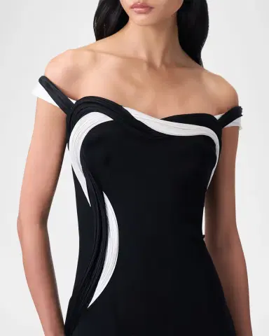 Gaurav Gupta Orbital Interplay Off-Shoulder Column Gown | Thumbnail 7