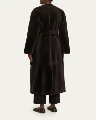 THE ROW Madelina Belted Lamb Shearling Long Coat | Thumbnail 3 THE ROW Madelina Belted Lamb Shearling Long Coat | Thumbnail 3
