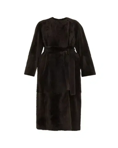 THE ROW Madelina Belted Lamb Shearling Long Coat | Thumbnail 1 THE ROW Madelina Belted Lamb Shearling Long Coat | Thumbnail 1