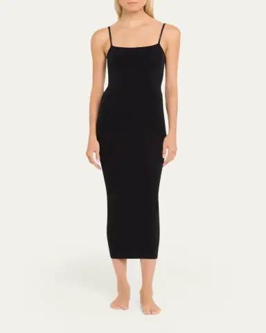 Wolford Fatal Sleeveless Bodycon Knit Velvet Midi Dress | Thumbnail 2