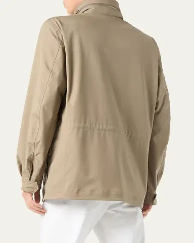Loro Piana Men's Traveller Storm System Microfiber Field Jacket with Hood | Thumbnail 3 Loro Piana Men's Traveller Storm System Microfiber Field Jacket with Hood | Thumbnail 3