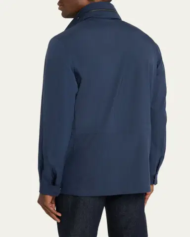 Loro Piana Men's Traveller Storm System Microfiber Field Jacket with Hood | Thumbnail 7 Loro Piana Men's Traveller Storm System Microfiber Field Jacket with Hood | Thumbnail 7