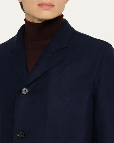 Maurizio Baldassari Men's Wool and Nylon Notch-Lapel Car Coat | Thumbnail 5 Maurizio Baldassari Men's Wool and Nylon Notch-Lapel Car Coat | Thumbnail 5