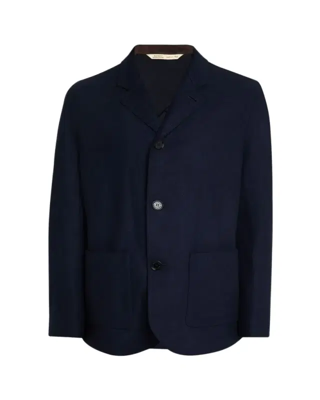 Men's Wool and Nylon Notch-Lapel Car Coat