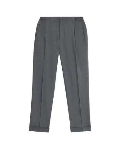 KNT Men's Wool Sharkskin Stretch Pleated Trousers | Thumbnail 1