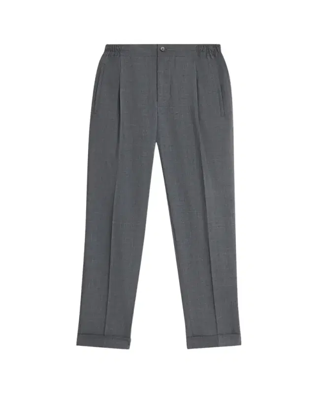 Men's Wool Sharkskin Stretch Pleated Trousers