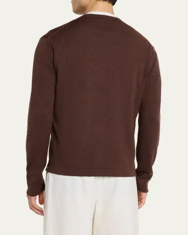 Massimo Alba Men's Mouline Wool Crewneck Sweater | Thumbnail 3