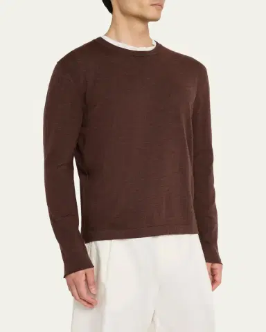 Massimo Alba Men's Mouline Wool Crewneck Sweater | Thumbnail 4