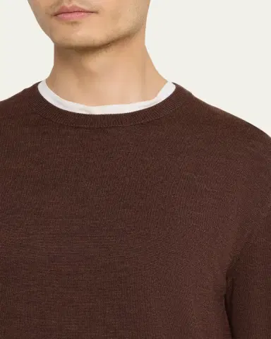 Massimo Alba Men's Mouline Wool Crewneck Sweater | Thumbnail 5