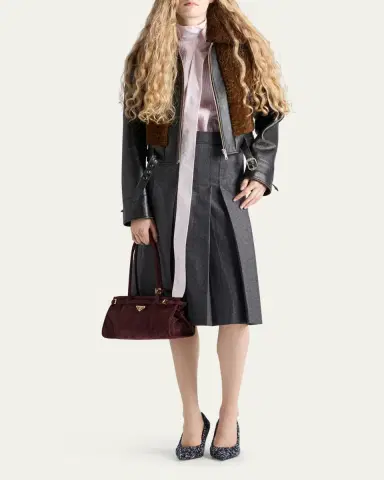 Prada Popeline Neck Tie Top | Thumbnail 2