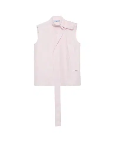 Prada Popeline Neck Tie Top | Thumbnail 1