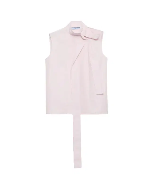 Prada Popeline Neck Tie Top