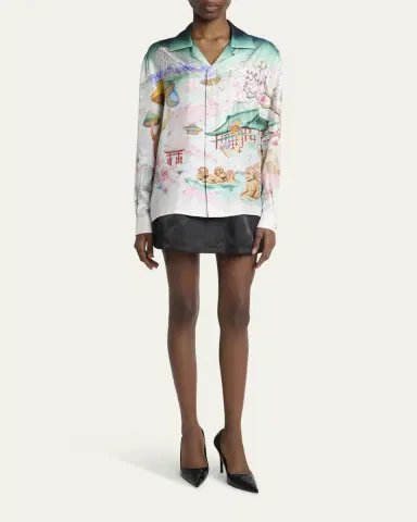 CASABLANCA Flowers Silk Twill Button-Down Shirt | Thumbnail 2