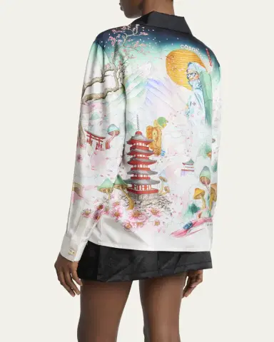 CASABLANCA Flowers Silk Twill Button-Down Shirt | Thumbnail 3