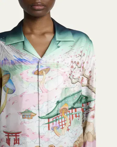 CASABLANCA Flowers Silk Twill Button-Down Shirt | Thumbnail 5