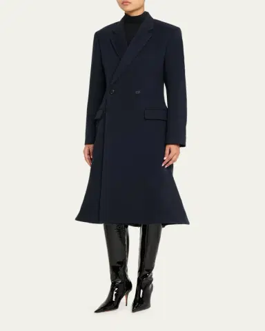 Balenciaga Double-Breasted Godet Midi Overcoat | Thumbnail 4 Balenciaga Double-Breasted Godet Midi Overcoat | Thumbnail 4