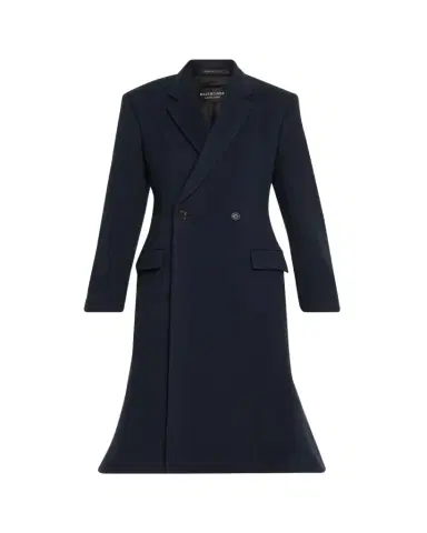 Balenciaga Double-Breasted Godet Midi Overcoat | Thumbnail 1 Balenciaga Double-Breasted Godet Midi Overcoat | Thumbnail 1
