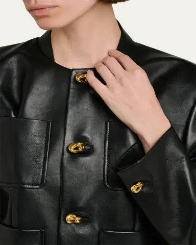 Bottega Veneta Leather Single-Breasted Jacket | Thumbnail 5 Bottega Veneta Leather Single-Breasted Jacket | Thumbnail 5
