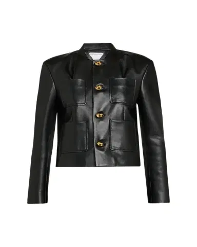 Bottega Veneta Leather Single-Breasted Jacket | Thumbnail 1 Bottega Veneta Leather Single-Breasted Jacket | Thumbnail 1