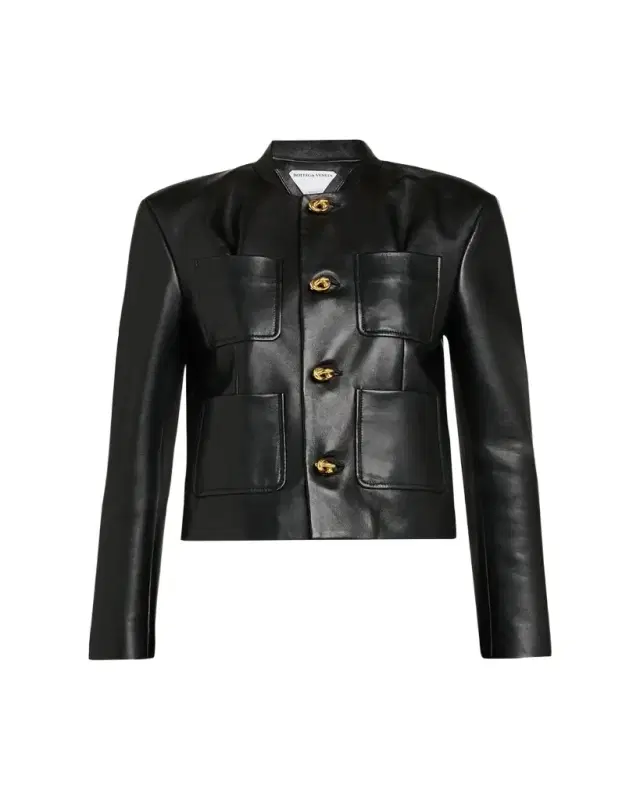 Leather Single-Breasted Jacket