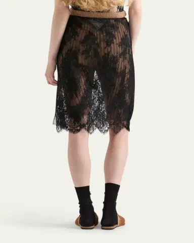 Prada Pizzo Lace Sheer Skirt | Thumbnail 3 Prada Pizzo Lace Sheer Skirt | Thumbnail 3