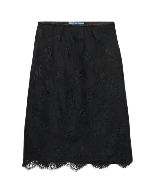 Prada Pizzo Lace Sheer Skirt