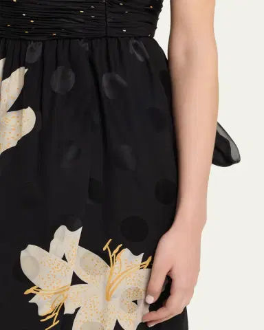 Valentino Garavani Crepe de Chine Jacquard Long Strapless Dress | Thumbnail 5 Valentino Garavani Crepe de Chine Jacquard Long Strapless Dress | Thumbnail 5