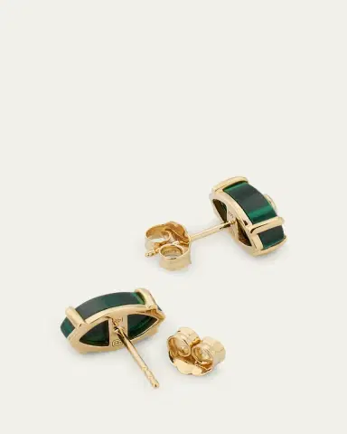 Sydney Evan 14K Carved Malachite and Diamond Evil Eye Earrings | Thumbnail 4 Sydney Evan 14K Carved Malachite and Diamond Evil Eye Earrings | Thumbnail 4