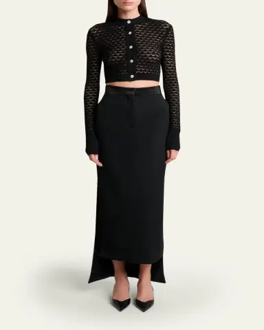 Lanvin Tailored Wool High-Low Skirt | Thumbnail 2 Lanvin Tailored Wool High-Low Skirt | Thumbnail 2