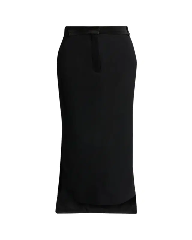 Tailored Wool High-Low Skirt