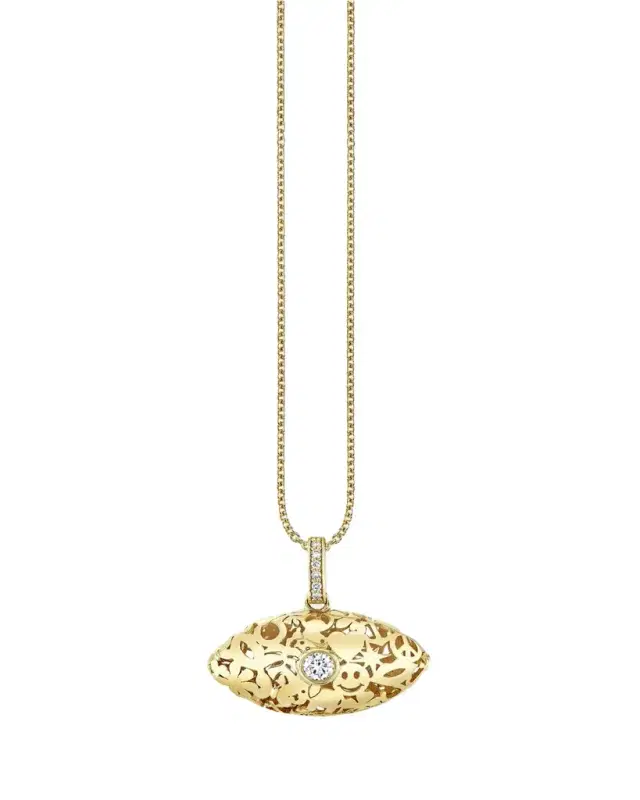 Sydney Evan 14K Icon Wallpaper Evil Eye Pendant Necklace