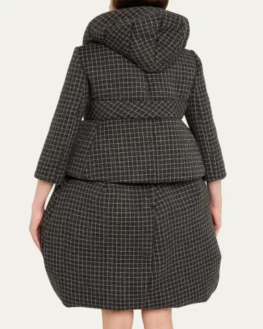 Marc Jacobs Runway Check Wool Padded Crop Hooded Jacket | Thumbnail 3 Marc Jacobs Runway Check Wool Padded Crop Hooded Jacket | Thumbnail 3