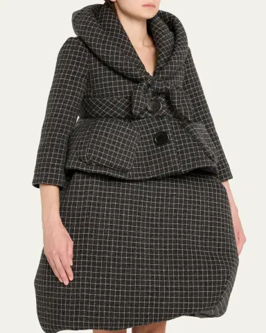 Marc Jacobs Runway Check Wool Padded Crop Hooded Jacket | Thumbnail 4 Marc Jacobs Runway Check Wool Padded Crop Hooded Jacket | Thumbnail 4