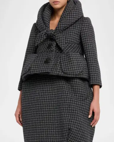 Marc Jacobs Runway Check Wool Padded Crop Hooded Jacket | Thumbnail 8 Marc Jacobs Runway Check Wool Padded Crop Hooded Jacket | Thumbnail 8
