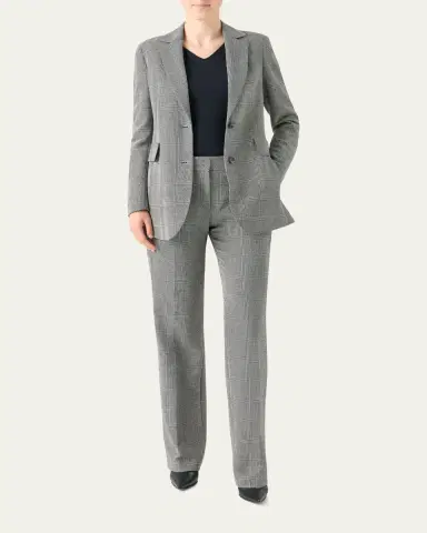 Akris Fabri Prince Of Wales Check Straight-Leg Trousers | Thumbnail 2 Akris Fabri Prince Of Wales Check Straight-Leg Trousers | Thumbnail 2