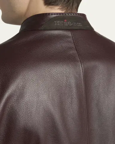 Kiton Men's Stand-Collar Leather Jacket | Thumbnail 5