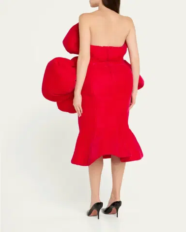 Marc Jacobs Runway Strapless Padded Bubble Velvet Midi Dress | Thumbnail 3 Marc Jacobs Runway Strapless Padded Bubble Velvet Midi Dress | Thumbnail 3