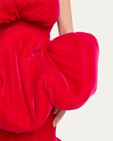 Marc Jacobs Runway Strapless Padded Bubble Velvet Midi Dress | Thumbnail 5 Marc Jacobs Runway Strapless Padded Bubble Velvet Midi Dress | Thumbnail 5