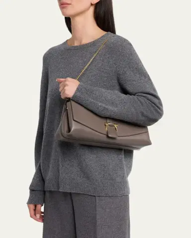 Ferragamo Gancini Flap Leather Shoulder Bag | Thumbnail 2 Ferragamo Gancini Flap Leather Shoulder Bag | Thumbnail 2