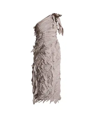 Lanvin One-Shoulder Tiered Ribbon Midi Dress | Thumbnail 1 Lanvin One-Shoulder Tiered Ribbon Midi Dress | Thumbnail 1