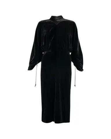 Lanvin Ruched Bell-Sleeve Velvet Maxi Dress | Thumbnail 1 Lanvin Ruched Bell-Sleeve Velvet Maxi Dress | Thumbnail 1