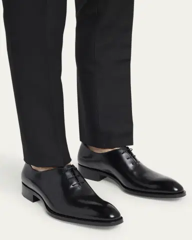Tom Ford Men's Burnished Leather Oxfords | Thumbnail 2