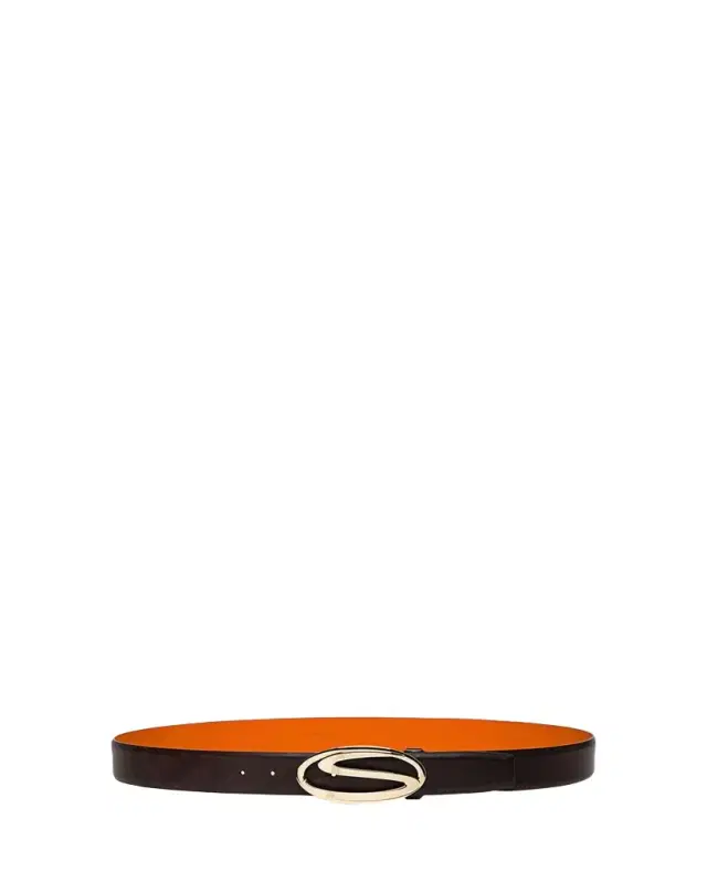 Men's Oval S-Logo Cuttable Leather Belt