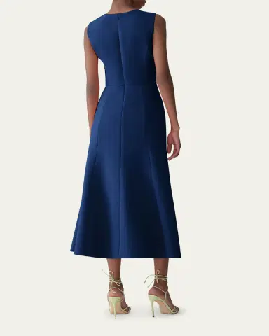 Carolina Herrera Floral Embroidered Sleeveless Midi Dress | Thumbnail 3