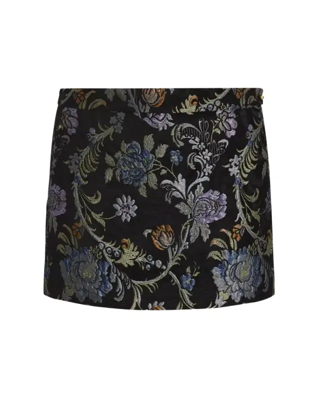 Floral Tapestry Mini Skirt