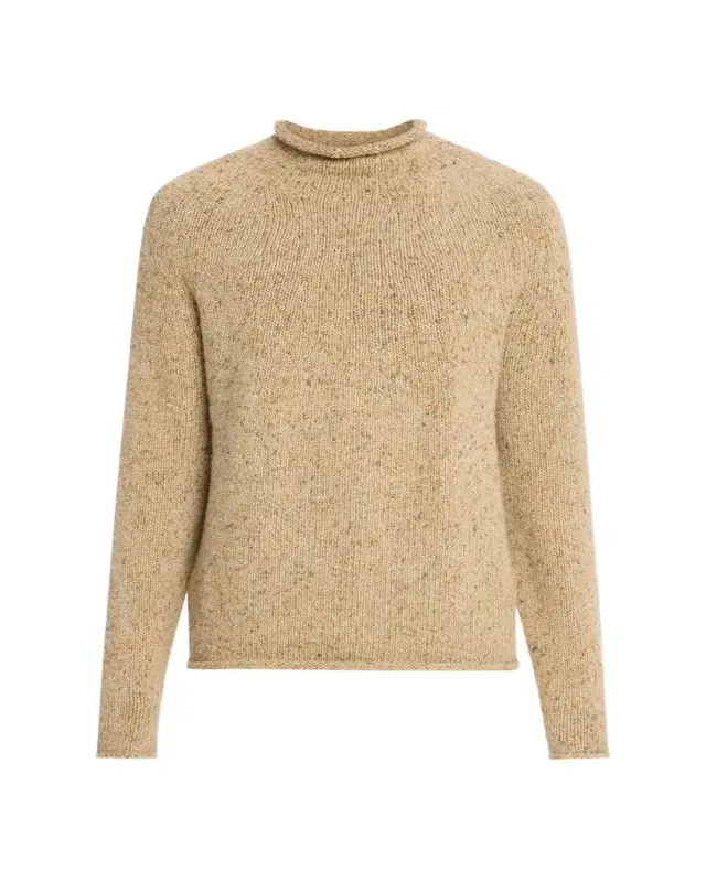 Men's Cashmere Donegal Knit Turtleneck Sweater