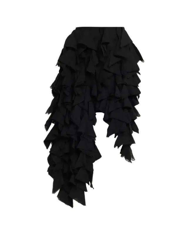 Diotima Asymmetric Cotton Ruffle Handkerchief Skirt