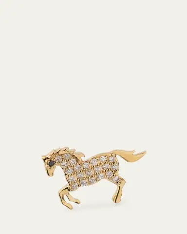 Sydney Evan 14K Yellow Gold Diamond Horse Stud Earring, Single (Left) | Thumbnail 3