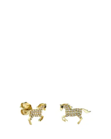 Sydney Evan 14K Yellow Gold Diamond Horse Stud Earring, Single (Left) | Thumbnail 1